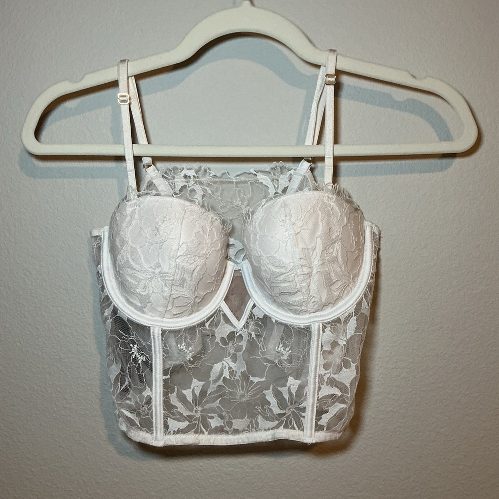 Victoria Secret White Lace Bustier - Picture 3 of 6